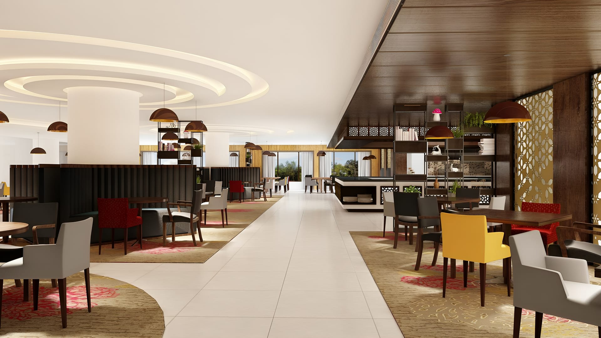 Modern hospitality dining and lounge seating